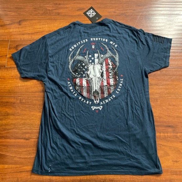 NWT HOWTIZER HUNTING MFG NAVY T-SHIRT SZ XL - Picture 1 of 9
